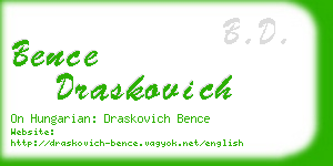 bence draskovich business card